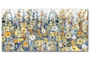 yuegit contemporary flowers canvas wall art : paintings for wall decorations abstract wall art wall paintings for living room home office ready to hang 20x40inch