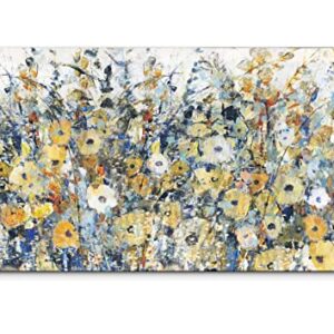 Yuegit Contemporary Flowers Canvas Wall Art : Paintings for Wall Decorations Abstract Wall Art Wall Paintings for Living Room Home Office Ready to Hang 20X40Inch