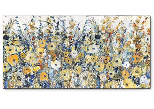 Yuegit Contemporary Flowers Canvas Wall Art : Paintings for Wall Decorations Abstract Wall Art Wall Paintings for Living Room Home Office Ready to Hang 20X40Inch