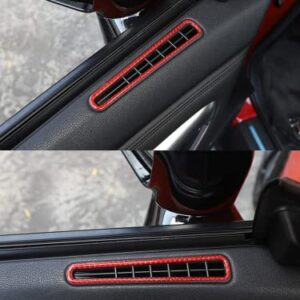 For Nissan GTR R35 2008-2016 Carbon Fiber Window Air Outlet Frame Sticker Interior Car Accessories (Red)