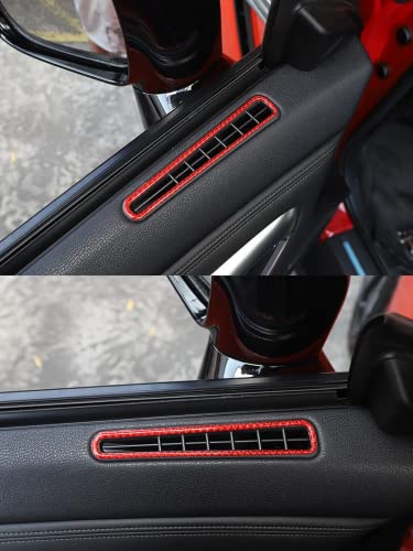 For Nissan GTR R35 2008-2016 Carbon Fiber Window Air Outlet Frame Sticker Interior Car Accessories (Red)