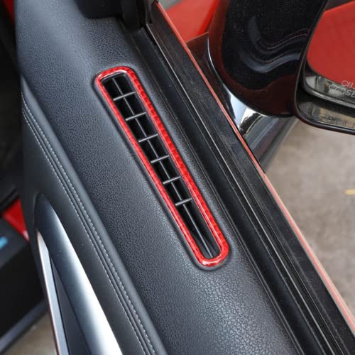 For Nissan GTR R35 2008-2016 Carbon Fiber Window Air Outlet Frame Sticker Interior Car Accessories (Red)