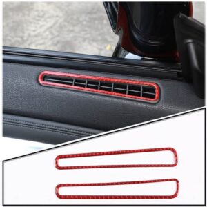 For Nissan GTR R35 2008-2016 Carbon Fiber Window Air Outlet Frame Sticker Interior Car Accessories (Red)