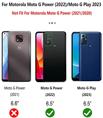 for Motorola Moto G-Power 2022 Case: Moto G Play 2023 Case Drop Proof Protection Durable Protective Heavy Duty Shockproof TPU Matte Textured Mobile Phone Cover Moto G Power 2022 Case with Kickstand