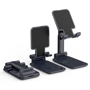 aboutin cell phone stand holder for desk, angle & height adjustable(black). stable anti-slip design compatible with all mobile phones, iphone, switch, ipad, kindle, tablet(4-10inch)