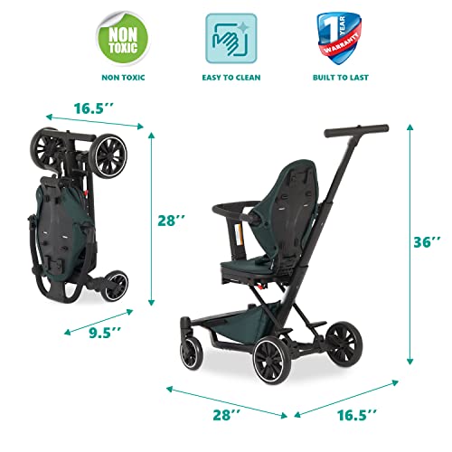 Dream On Me Drift Rider Baby Stroller in Emerald Green, Lightweight Stroller with Compact Fold, Sturdy Design, 360 Degree Angle Rotation Travel Stroller