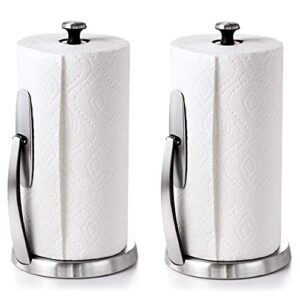 oxo good grips simplytear standing paper towel holder, brushed stainless steel (2 pack)