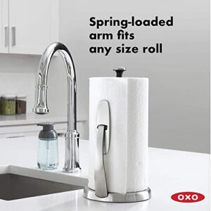 OXO Good Grips SimplyTear Standing Paper Towel Holder, Brushed Stainless Steel (2 Pack)