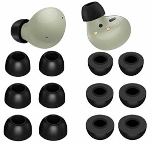 6 pairs galaxy buds 2 pro/galaxy buds 2 memory foam ear tips buds, s/m/l reduce noise fit in case comfortable no silicone pain compatible with samsung galaxy buds 2 / galaxy buds 2 pro - black
