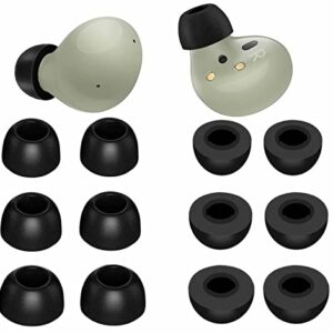 6 Pairs Galaxy Buds 2 Pro/Galaxy Buds 2 Memory Foam Ear Tips Buds, S/M/L Reduce Noise Fit in Case Comfortable No Silicone Pain Compatible with Samsung Galaxy Buds 2 / Galaxy Buds 2 Pro - Black