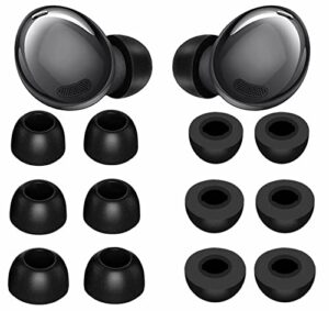 6 pairs memory foam galaxy buds pro ear tips buds, s/m/l 3 size replacement reduce noise fit in case comfortable earbuds compatible with samsung galaxy buds pro/galaxy buds 2 pro - black