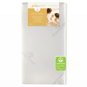 juniper dreams mini crib mattress | 2-stage dual firmness | infant and toddler bed mattress | hypoallergenic and water-repellent | greenguard gold certified baby bed mattress for cribs