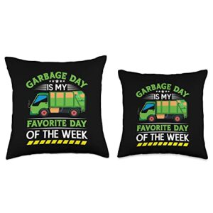 Garbage Truck Costume for Kids | Toddler Gifts Garbage Favorite Day of The Week Kids Throw Pillow, 16x16, Multicolor