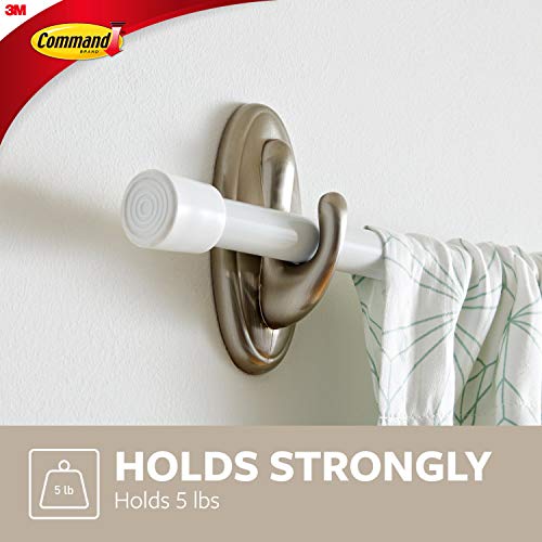 Command 17053BN-2ES Curtain Rod Hooks, Brushed Nickel, 2 Count