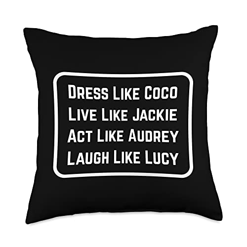 Dress Like Coco Live Like Jackie Tees Inc Dress Coco Live Like Jackie Throw Pillow, 18x18, Multicolor