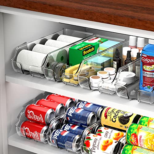SimpleHouseware Can Dispense Refrigerator Organizer Storage, Clear, Set of 6