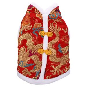 balacoo dog new year outfit dog chinese style clothes new year puppy traditional costume winter pet coat cute blessing suit cosplay party apparel for spring festival