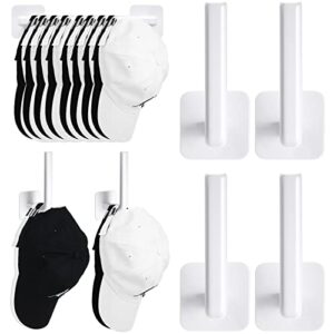 4 pcs baseball hat hangers, hat organizer for wall, hat holder for baseball hats, hat waterproof hat storage stick scrunchies holder organizer, simple to use decorate, hat rack for wall