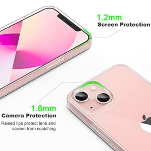 JJGoo for iPhone 13 Case Clear, Transparent Soft Shockproof Protective Slim Thin Phone Bumper Phone Cases for iPhone 13