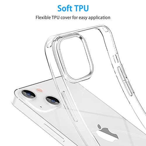 JJGoo for iPhone 13 Case Clear, Transparent Soft Shockproof Protective Slim Thin Phone Bumper Phone Cases for iPhone 13