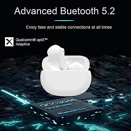 Wireless Earbuds,Bluetooth 5.2 Touch Control Built in Mic Ear Buds Noise Cancelling Air Buds Headphones with 48Hrs Charging Case Waterproof Deep Bass Headset for iPhone Samsung Android in-Ear Earbuds