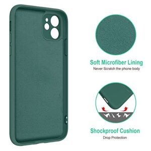 Hython Case for iPhone 11 Case with Ring Stand [360° Rotatable Ring Holder Magnetic Kickstand] [Support Car Mount] Slim Shockproof Soft Rubber Protective Phone Case Cover for Women, Midnight Green