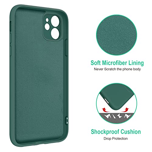 Hython Case for iPhone 11 Case with Ring Stand [360° Rotatable Ring Holder Magnetic Kickstand] [Support Car Mount] Slim Shockproof Soft Rubber Protective Phone Case Cover for Women, Midnight Green