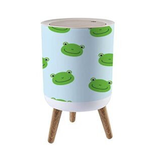 small trash can with lid seamless with cute frogs for kids stock 7 liter round garbage can elasticity press cover lid wastebasket for kitchen bathroom office 1.8 gallon
