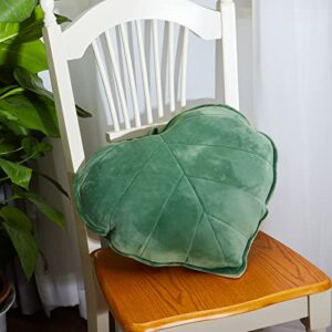 Yulejo Leaf Shape Throw Pillow 3D Cute Pillow Aesthetic Pillow Decorative Fun Plant Pillows Plant Leaves Shaped Throw Pillow Cushion for Bedroom Sofa Couch Living Room Home Decoration Favor, Green