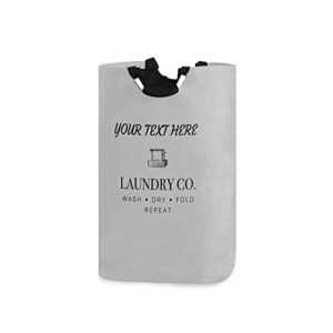 custom wash dry fold repeat laundry hamper personalized large laundry bag collapsible oxford cloth durable storage bin for clothing organization, 22.7 inch
