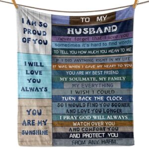 gifts for husband blanket, to my husband gifts, husband gifts from wife, best husband gifts for men, future husband gifts, valentine, wedding anniversary birthday for husband throw blanket 60x50in