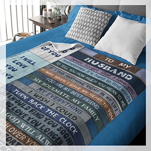 Gifts for Husband Blanket, to My Husband Gifts, Husband Gifts from Wife, Best Husband Gifts for Men, Future Husband Gifts, Valentine, Wedding Anniversary Birthday for Husband Throw Blanket 60X50in