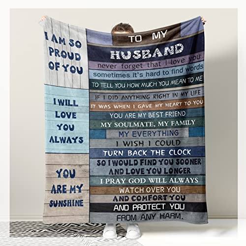 Gifts for Husband Blanket, to My Husband Gifts, Husband Gifts from Wife, Best Husband Gifts for Men, Future Husband Gifts, Valentine, Wedding Anniversary Birthday for Husband Throw Blanket 60X50in