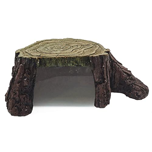 Reptile Habitat Cave Tortoise Basking Platform Turtle Tree Stump Hideout Cave Lizard Dock Resting Terrace Terrarium Accessories Aquarium Decor for Tortoise Lizard Chamelon Gecko Iguana