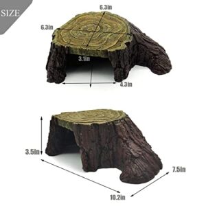 Reptile Habitat Cave Tortoise Basking Platform Turtle Tree Stump Hideout Cave Lizard Dock Resting Terrace Terrarium Accessories Aquarium Decor for Tortoise Lizard Chamelon Gecko Iguana