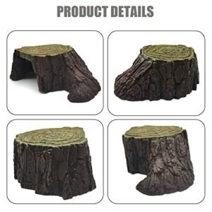 Reptile Habitat Cave Tortoise Basking Platform Turtle Tree Stump Hideout Cave Lizard Dock Resting Terrace Terrarium Accessories Aquarium Decor for Tortoise Lizard Chamelon Gecko Iguana