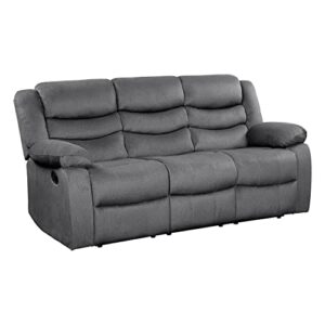 lexicon farren fabric manual double reclining sofa, gray