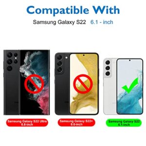 Esanik [2+2 Pack] Privacy Screen Protector for Samsung Galaxy S22 5G 6.1-inch[NOT for S22 Plus/Ultra] Anti Spy PET Film(NOT Glass) with Easy Installation Frame + Camera Lens Protector Fingerprint ID Compatible