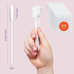 ARCA PET Cotton Swabs for Dogs Cats and Small Pets - Ear Cleaner Swabs with Long Plastic Handle - Ear Cleaning Supply for Puppies and Pets - Multipurpose Cotton Sticks for Pets (100 Buds)