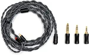 linsoul tripowin noire 4 core 24awg occ upgraded hifi audio cable with detachable 3-in-1 2.5mm/3.5mm/4.4mm plug for audiophile musician (0.78mm 2pin)