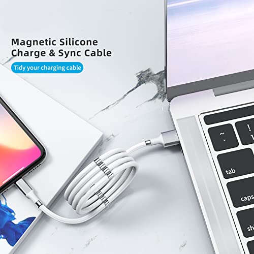 Magnetic Charging Cable,(3FT) Super Organized Charging Magnetic Absorption Nano Data Cable for Galaxy S21/S20 Ultra S10 S10E S9 Note 20 10 9 8 Pixel, LG V30 G6, Nintendo Switch, OnePlus 5 etc (3 ft)