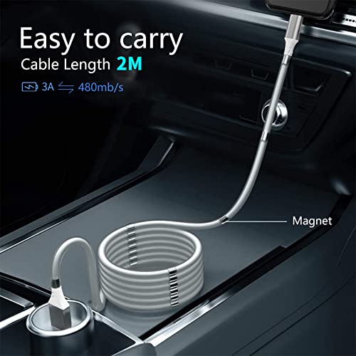 Magnetic Charging Cable,(3FT) Super Organized Charging Magnetic Absorption Nano Data Cable for Galaxy S21/S20 Ultra S10 S10E S9 Note 20 10 9 8 Pixel, LG V30 G6, Nintendo Switch, OnePlus 5 etc (3 ft)