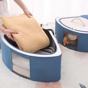 DUDNJC Foldable Storage Bins Cubes Boxes with Lid, Triangle Corner Collapsible Fabric Storage Box Navy