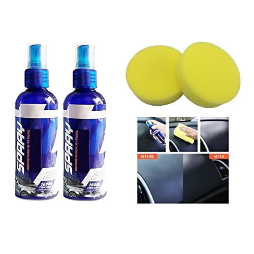 100ml Anti Scratch Hydrophobic Polish Nano Coating Agent with 2 Sponge, Quick Coat Car Wax, Fog Free Anti Scratch, Hydrophobic & High Gloss, 9h Nano Ceramic Coating Long-lasting Protection