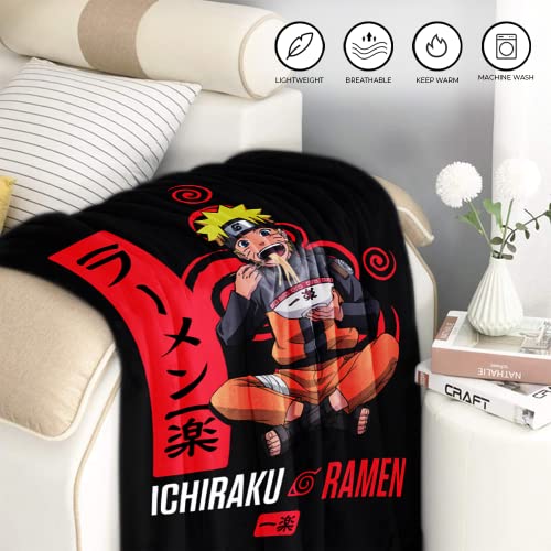 JUST FUNKY Naruto Shippuden Fleece Bed and Sofa Blanket | 45 X 60 Inches Naruto Blanket Featuring Naruto Uzumaki | Home Decor Sofa Bed Blanket | Official Licensed