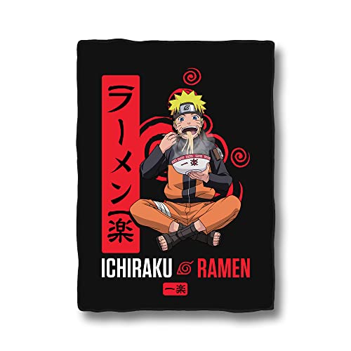 JUST FUNKY Naruto Shippuden Fleece Bed and Sofa Blanket | 45 X 60 Inches Naruto Blanket Featuring Naruto Uzumaki | Home Decor Sofa Bed Blanket | Official Licensed