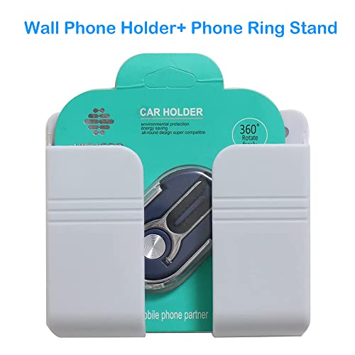 Coyoleoeo Phone Ring Holder 360° Degree Rotation Phone Grip Ring Holder for Cell Phone with Shower Phone Holder - Phone Ring Grip and White Wall Phone Holder (Random Color)