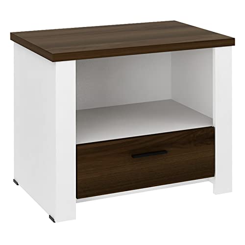 Giantex Nightstand, End Table with Glide Sliding Drawer & Open Cabinet, Modern Sofa Side Table for Bedroom Easy Assembly