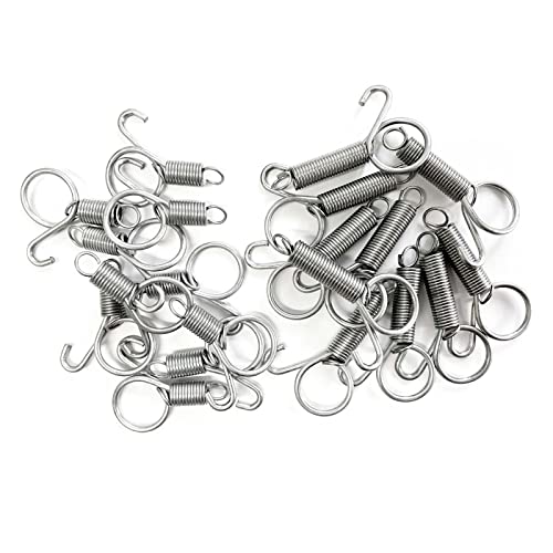 Cotsdan 20Pcs Spring Door Latch for Cages Metal Finger Spring Hooks 2 Sizes Multi-Functional Wire Cage Spring Latch Security for Fixing Pet Cage Door Dog Cat Hamsters Bunny Bird Parrot Cages Hook