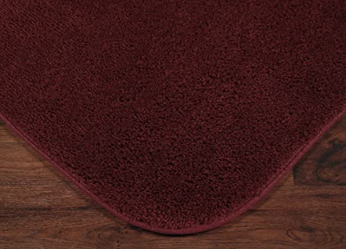 Garland Rug Traditional Plush 3 Piece Nylon Washable Bathroom Rug Set Chili Pepper Red